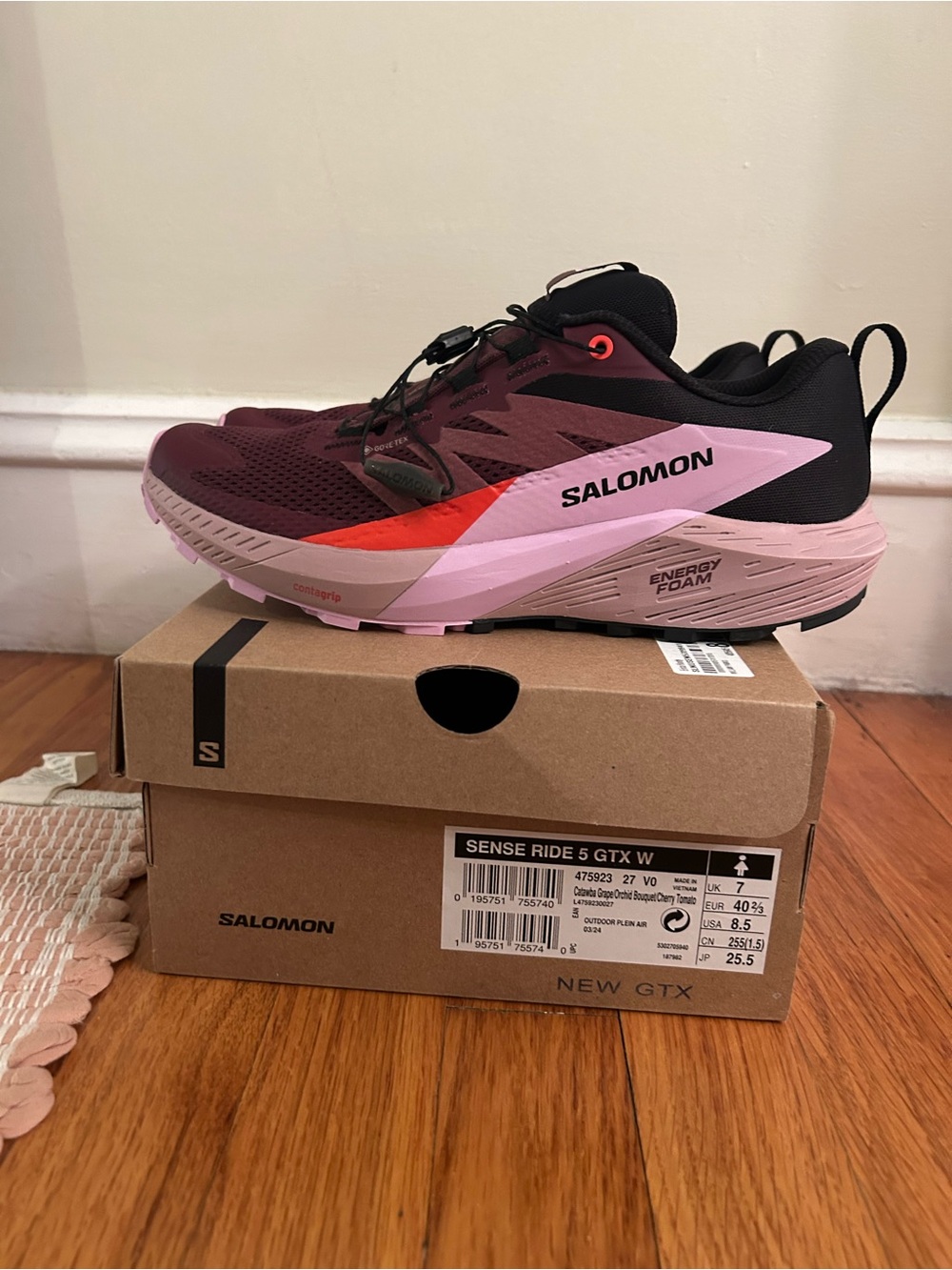Salomon Women's Trail Running Shoes in Maroon, Pink and Black
